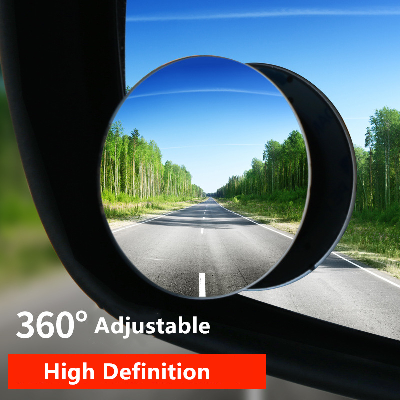 Blind Spot Mirror Wide Angle Convex 2Pcs - 1/2 unidades sem aro 360 °