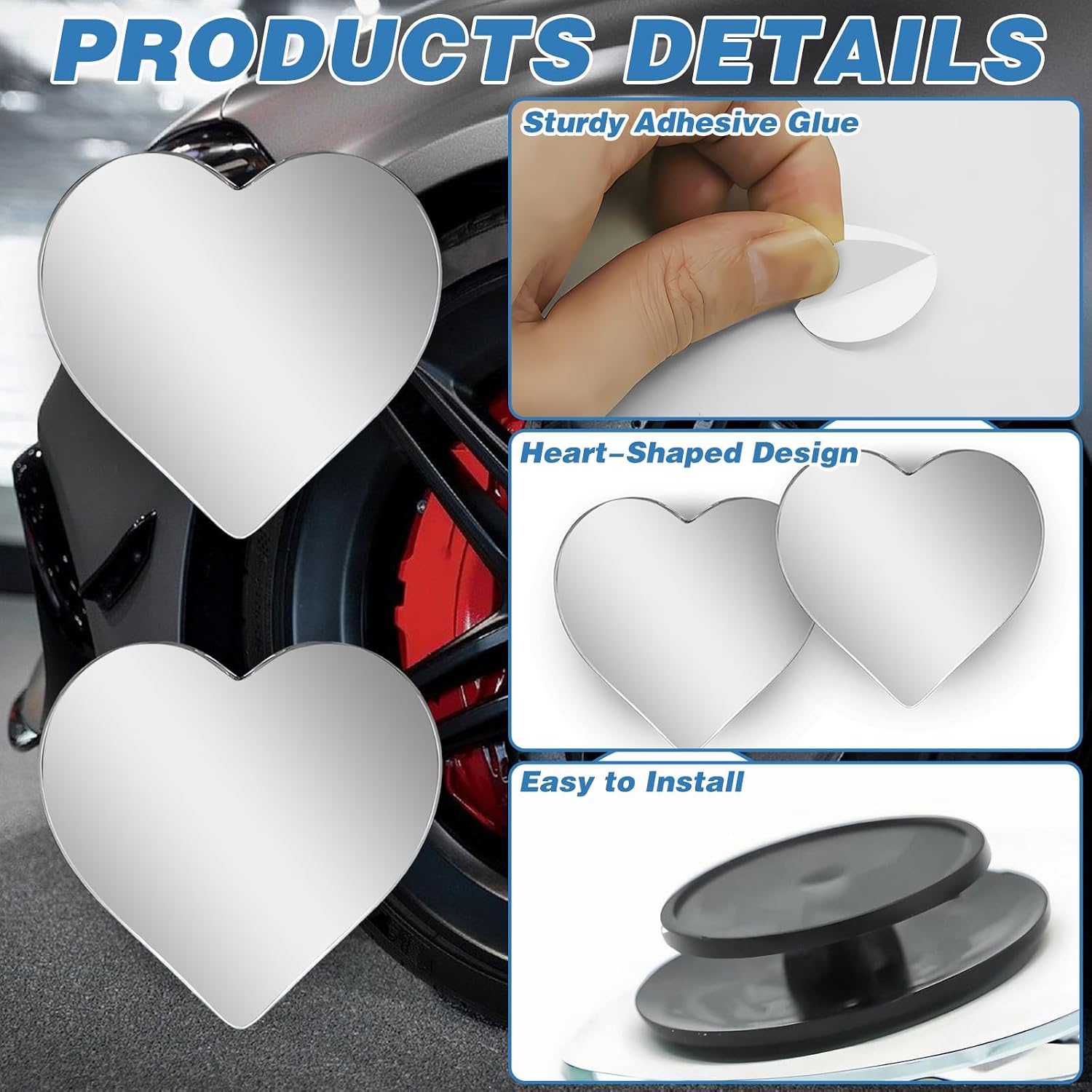 Espelhos de Ponto Cego em Form - Blind Spot Mirror Wide Angle Convex 2Pcs avaliação e preço