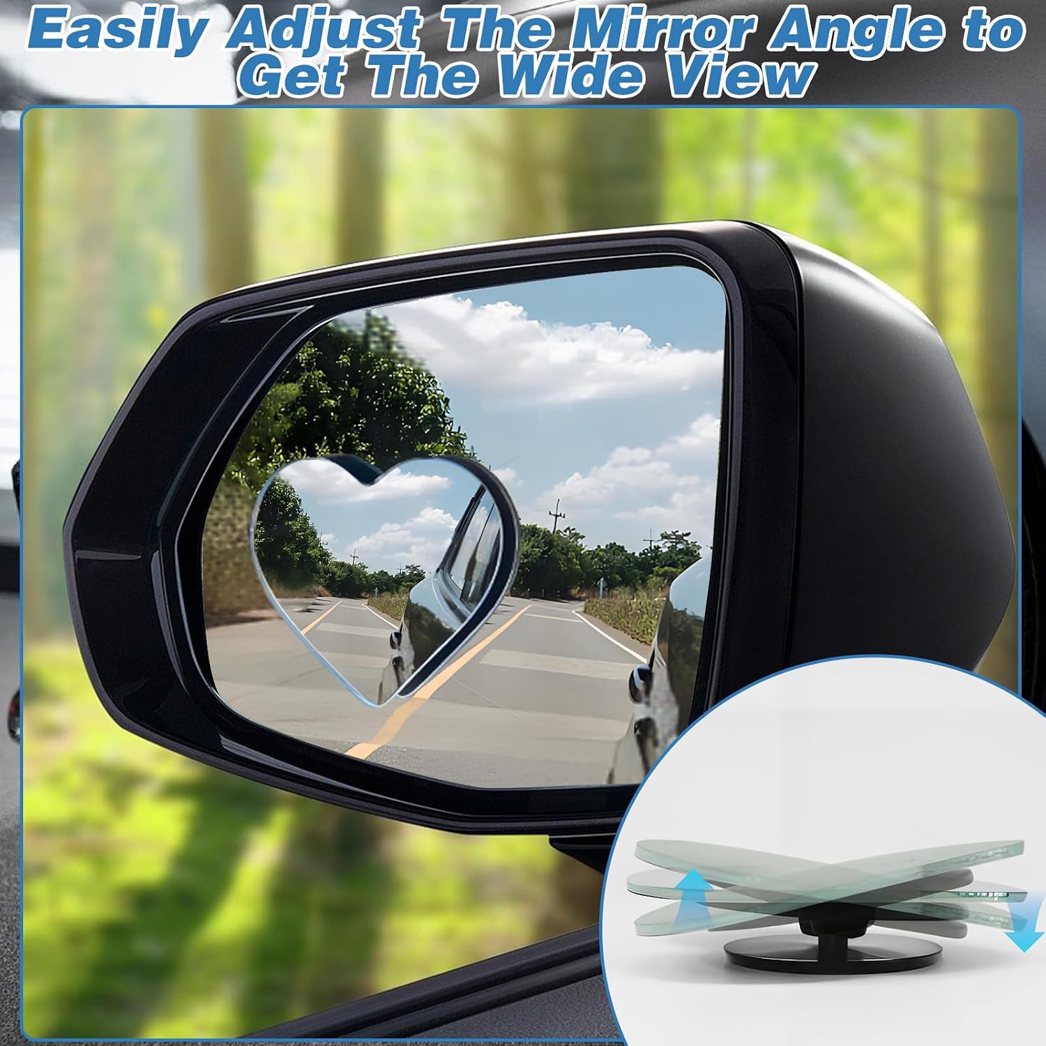 Espelhos de Ponto Cego em Form - Blind Spot Mirror Wide Angle Convex 2Pcs avaliação e preço