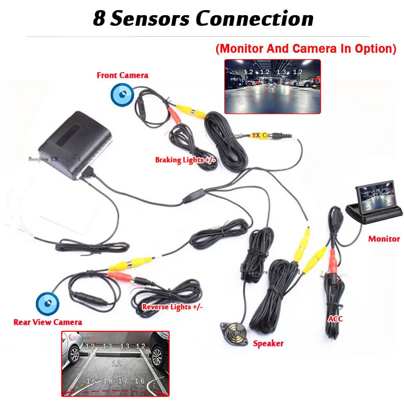 Kit de Sensores de Estacioname - Car Parking Sensor 8 Sensor Front Rear avaliação e preço