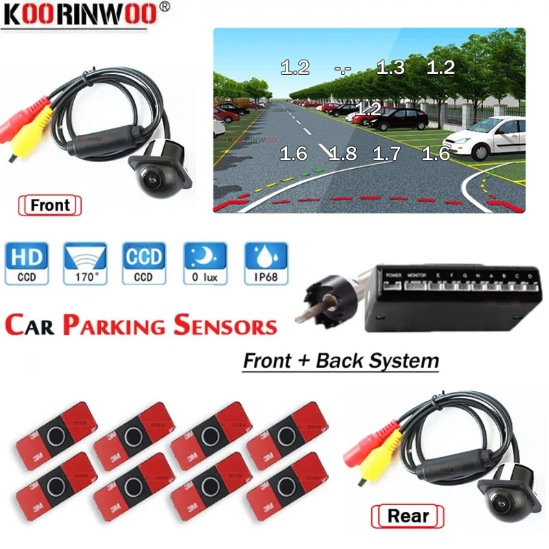 Koorinwoo-Sensores de estacion - Car Parking Sensor 8 Sensor Front Rear avaliação e preço