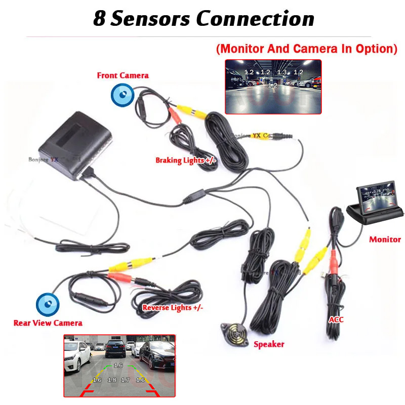 Koorinwoo sensores de estacion - Car Parking Sensor 8 Sensor Front Rear avaliação e preço