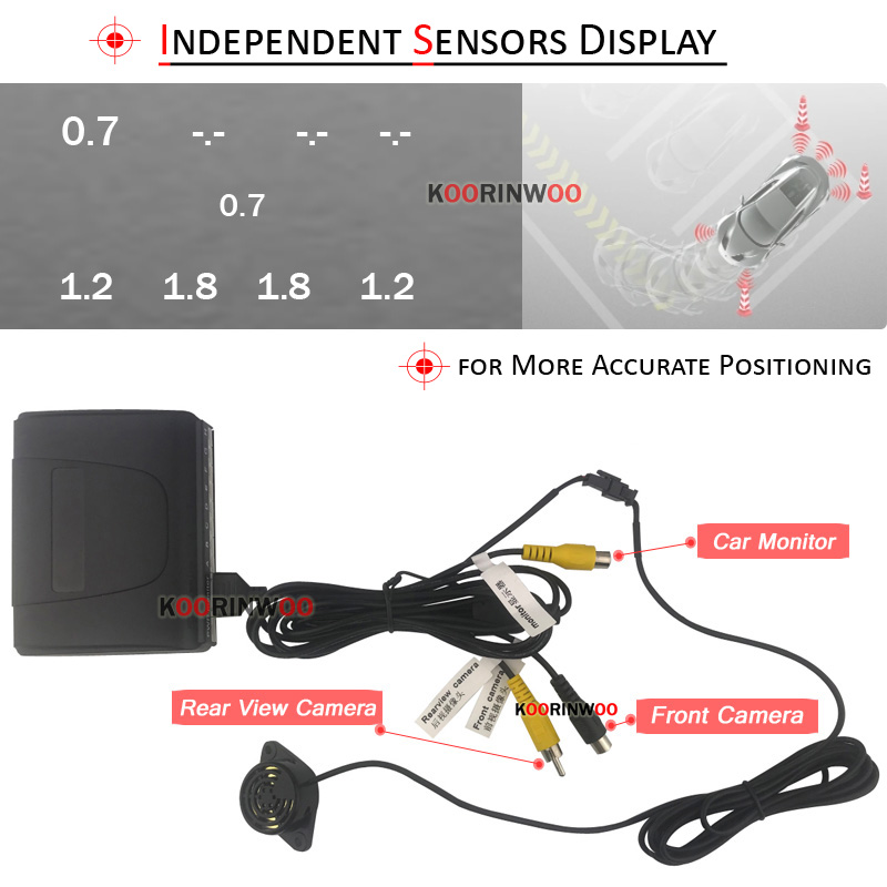 Koorinwoo sensores de estacion - Car Parking Sensor 8 Sensor Front Rear avaliação e preço