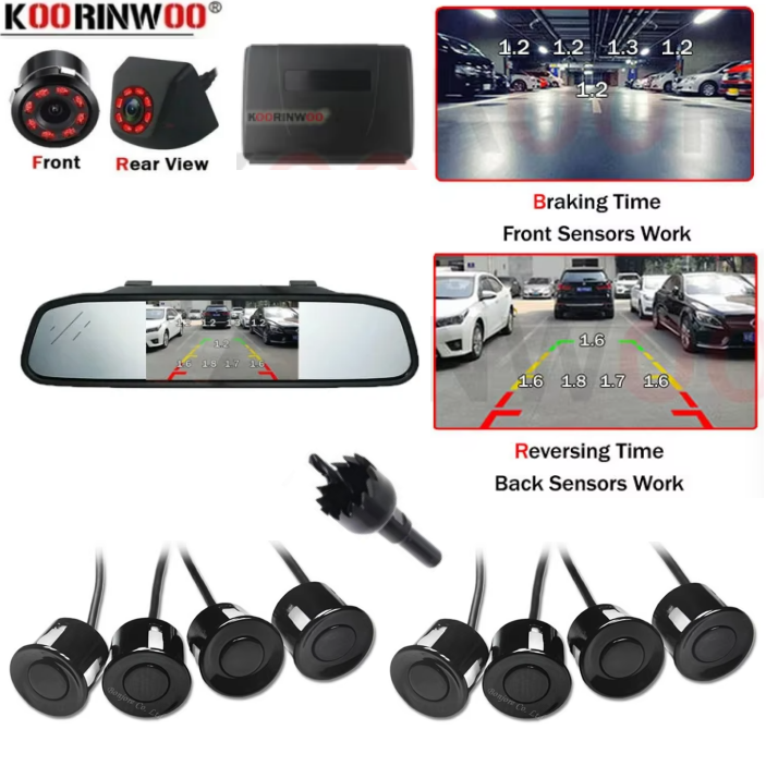Koorinwoo Parktronic para Alar - Car Parking Sensor 8 Sensor Front Rear avaliação e preço
