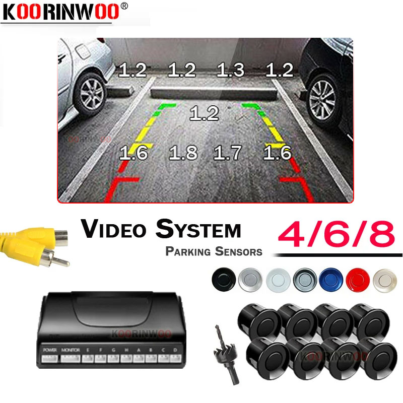 Koorinwoo sensores de estacion - Car Parking Sensor 8 Sensor Front Rear avaliação e preço