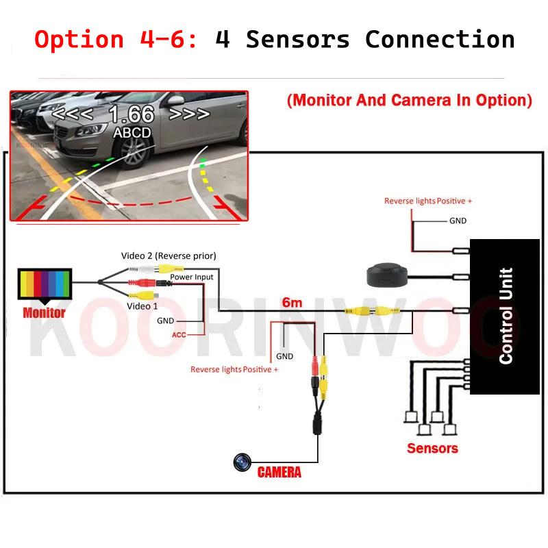 Sistema Inteligente Koorinwoo  - Car Parking Sensor 8 Sensor Front Rear avaliação e preço